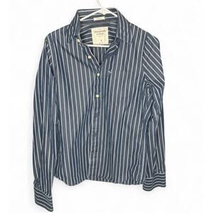 Abercrombie Fitch New York Muscle Fit Men S Button Down Striped Blue Shirt